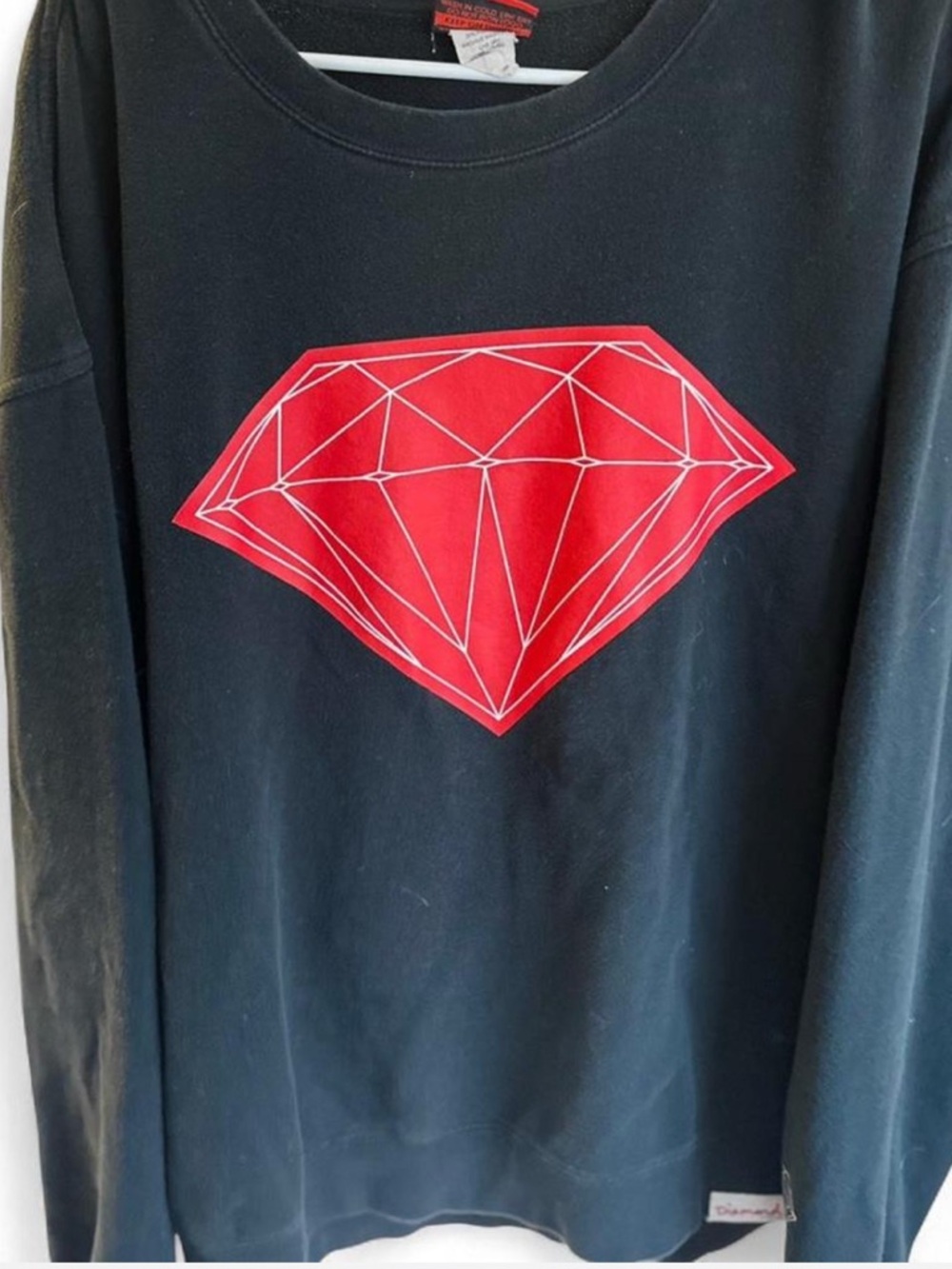 Diamond Supply Co. Black Crewneck with Red Diamond Graphic